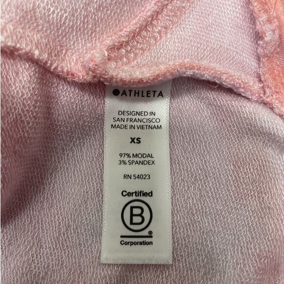 Athleta Mindset Printed Crewneck Pullover Sweatshirt Pink Tie Dye Size XS - Picture 4 of 11